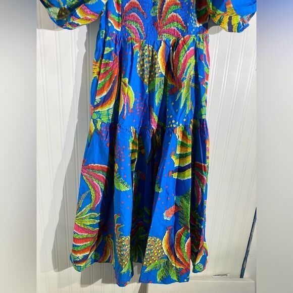 NWT FARM Rio Blue Banana Midi Dress Size S - Picture 11 of 16